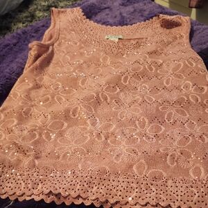 Chic Floral Lace Tank Top - Blush